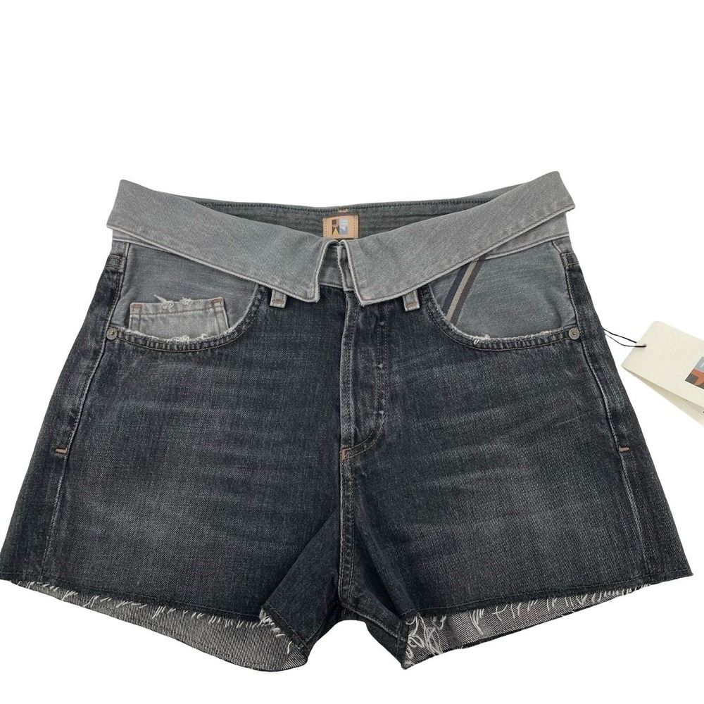 Jean Atelier Women's Shorts Two-Tone Grey Black Denim 27 NWT